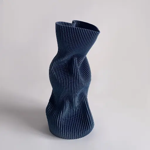 [epe00017] Vase Wrinkle L by É Pedra BLUE