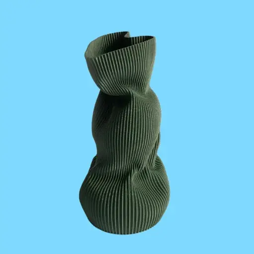 [epe0006] Vase Wrinkle L by É Pedra GREEN