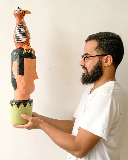 Sculpture Bird-head by Andre Menezes
