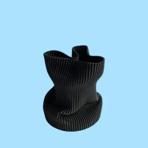 [epe0008] Vase Wrinkle S by É Pedra BLACK
