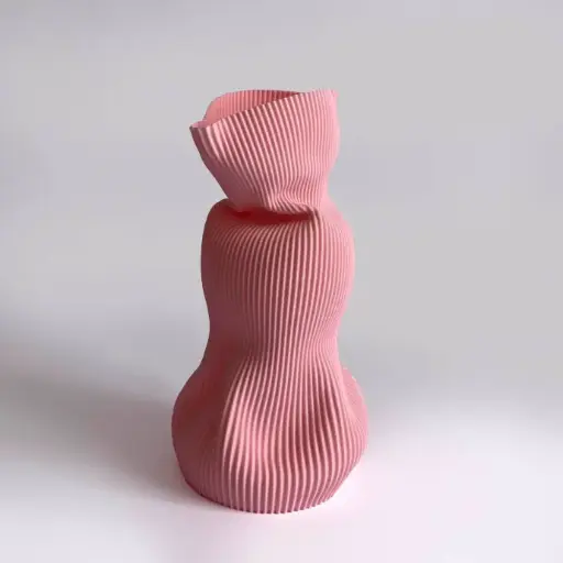 [epe00014] Vase Wrinkle L Pink by É Pedra